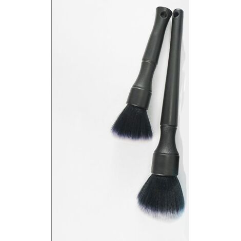 Lot de 2 brosses de nettoyage de voiture, brosse de nettoyage, brosse de toilettage, brosse de détail de voiture pour roues de nettoyage de voiture, moto, tableau de bord, intérieur, extérieur, cuir