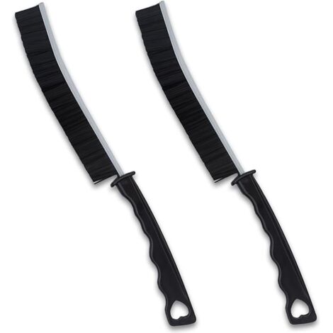 Lot de 2 brosses de nettoyage pour fissures, poils durs, multifonctionnel, pour cuisine, salle de bain, rebord de fenêtre, voiture