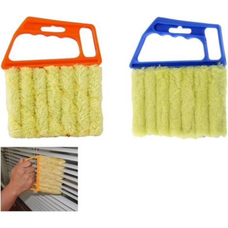 Lot de 2 Brosses de Nettoyage pour Stores Vénitiens - Brosse à 7 Lamelles pour Nettoyage Facile des Stores Claviers et Climatiseurs - Accessoire d’Entretien Maison et Voiture