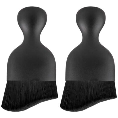 Lot de 2 brosses douces pour nettoyage intérieur de voiture, brosse pour enlever la poussière des joints, ouverture de sortie (noir