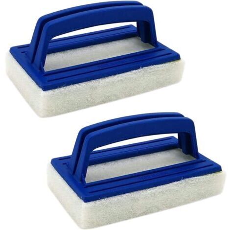 Lot de 2 brosses pour parois de piscine, brosses de nettoyage, brosses de nettoyage pour la ligne d'eau, brosses souples avec manche pour spas, piscines et aquariums