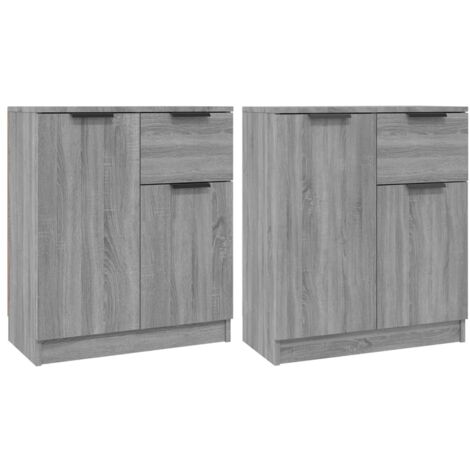 Lot de 2 Buffets Bahut  Meubles de rangement Commode Sonoma gris 60x30x70 cm Bois d'ingénierie 55722