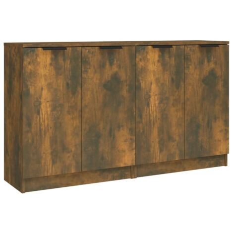 Lot de 2 Buffets, Commode Armoire Luxueux, pour Salon Chambre Entrée Cuisine, Chêne fumé 60x30x70 cm Bois d'ingénierie OIB9548E