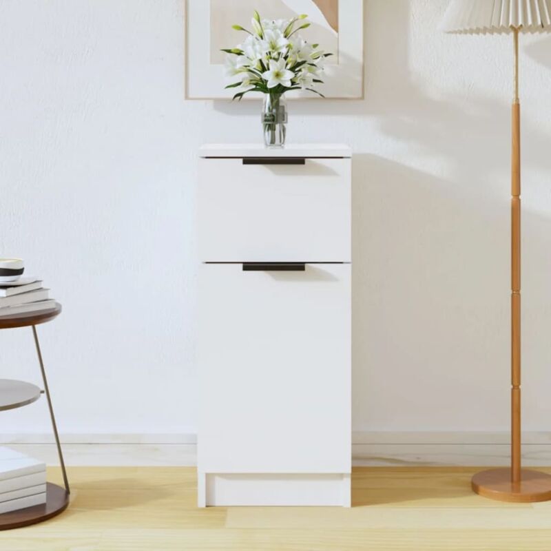 Buffet, Bahut, Meubles de rangement, Commodes Blanc brillant 30x30x70 cm Bois d'ingénierie WFE753973 design in