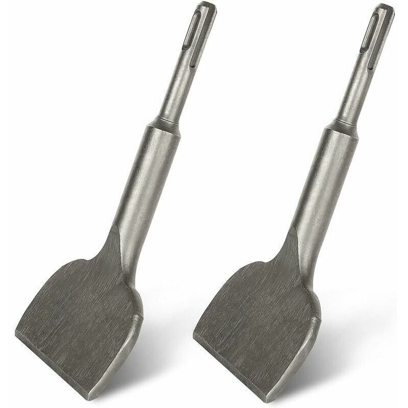 Lot de 2 Burins Carrelage SDS Plus - Burin Plat 180x75x17MM et Burin Coudé Bent Dissolvant pour Carreaux de Sol, Qualité Professionnelle pour