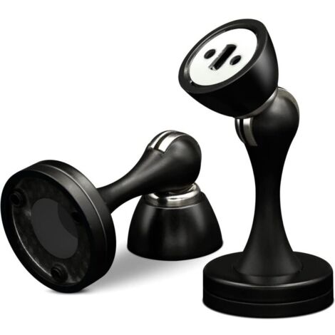 Lot de 2 butées de porte magnétiques en acier inoxydable - Noir - Résistantes - Pour plinthes, garder la porte ouverte