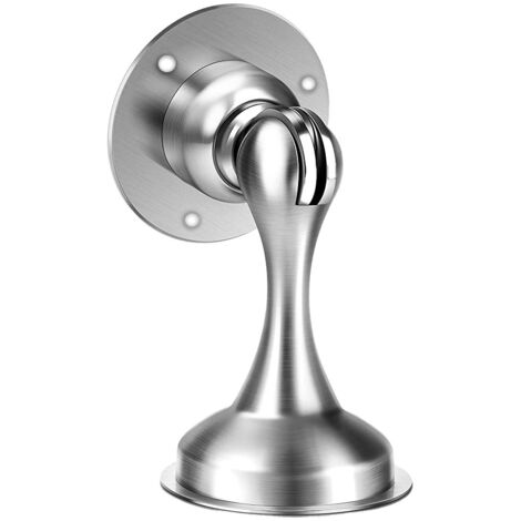 Lot de 2 butées de porte magnétiques en acier inoxydable pour montage mural ou au sol avec ruban adhésif double face ou vis – Aucun perçage nécessaire.