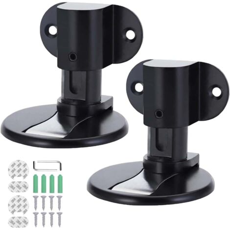 Lot de 2 butées de porte magnétiques réglables, puissantes, avec adhésif et vis, adaptées à différents types de portes (noir)