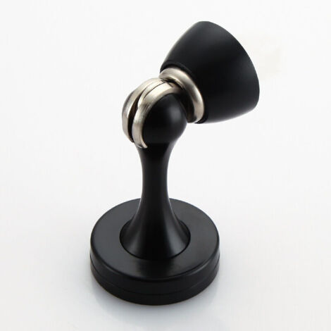 Lot de 2 butoirs de porte magnétiques en acier inoxydable avec fermeture douce pour porte murale robuste（Noir）