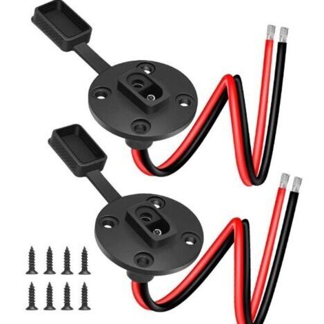 Lot de 2 câbles de raccordement SAE à paroi latérale 12 AWG 1,3 FT/40 cm - Connecteur rapide SAE résistant aux intempéries pour panneau solaire avec 8 vis (fil SAE-Blanker)