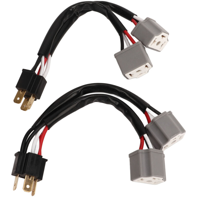 Lot de 2 Câbles Répartiteurs de Phares en Nylon PVC 9003 H4 Adaptateur de Prise de Faisceau de Phares Mâle vers Femelle 2 Voies pour Camion Pickup