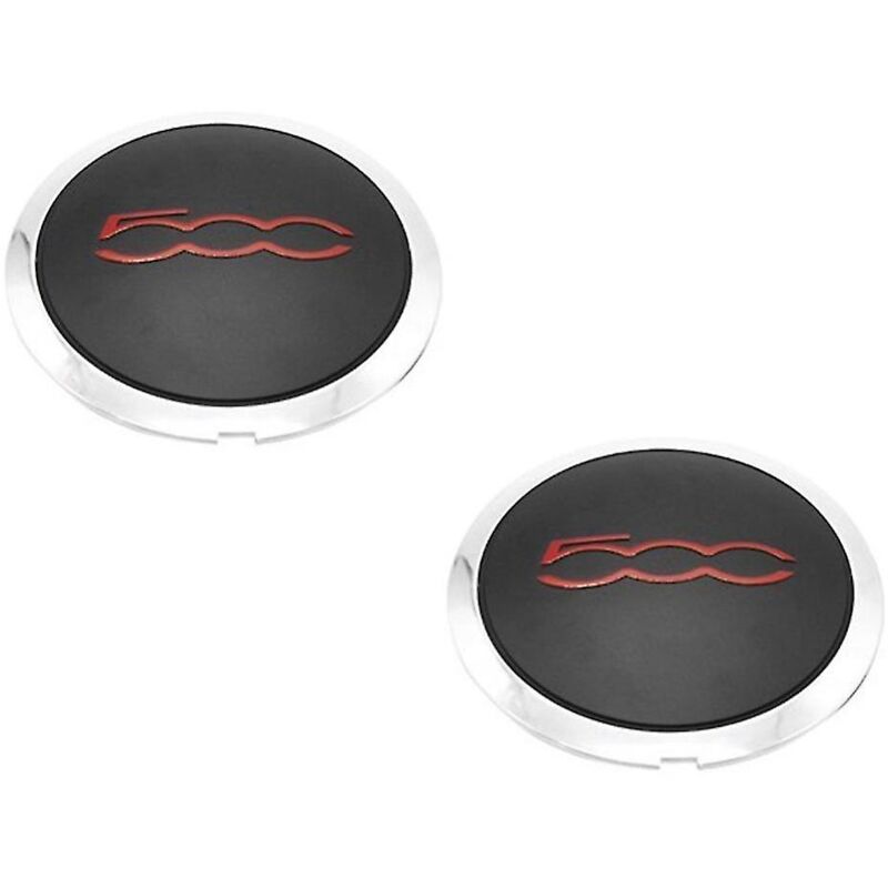 Lot de 2 cache-moyeux de roue 133 mm pour 500 68078419ac 68078421ac Cache-poussière 51884863 Argent + rouge