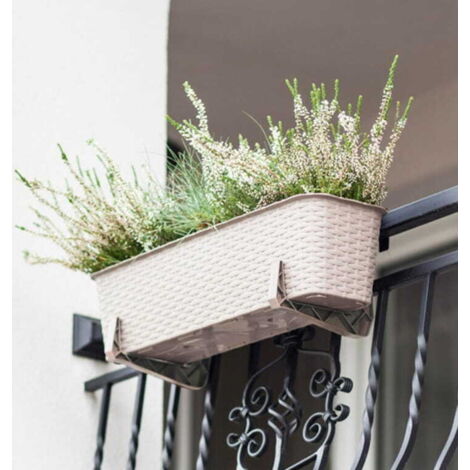 Lot de 2 cache-pots de balcon caramel