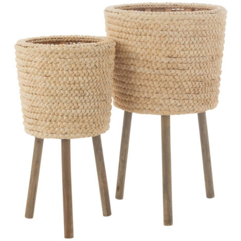 Lot de 2 Cache-Pots "Feuilles de Maïs" 68cm Naturel