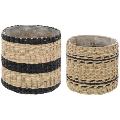 Lot de 2 Cache-Pots "Lumhiv" 16cm Naturel