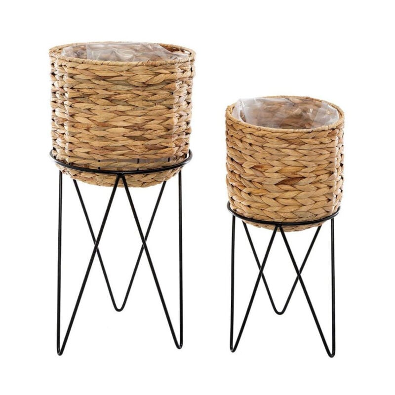 Lot de 2 Cache-Pots sur Pied 'Hya' 54cm Naturel