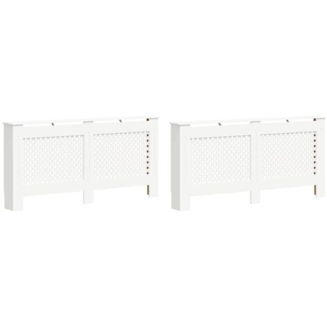 Lot de 2 Cache radiateurs Contemporain - Couverture de Radiateur Blanc 152x19x81,5 cm MDF Chic-917613