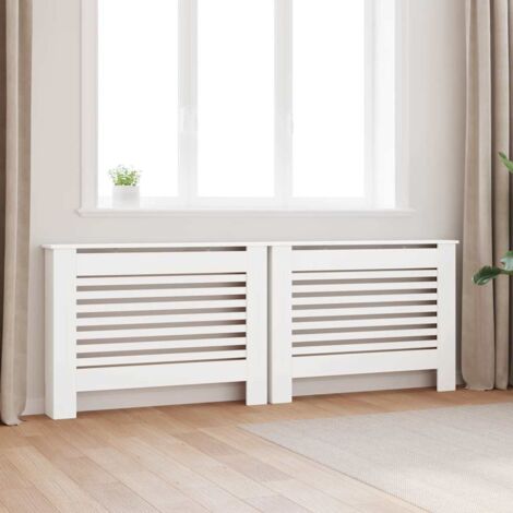 Lot de 2 Cache-radiateurs  Équipement pour radiateur Blanc 112x19x81,5 cm MDF 56372