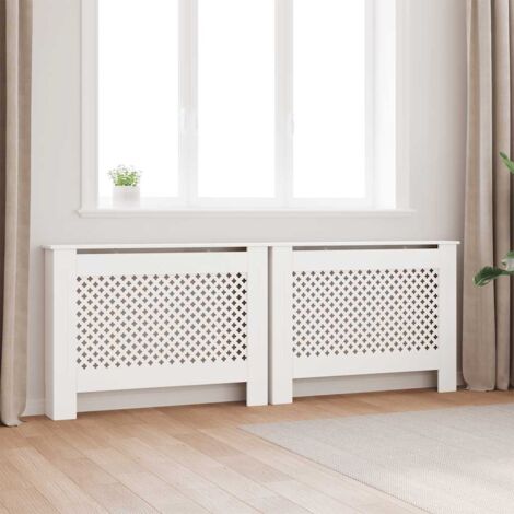 Lot de 2 Cache-radiateurs，Revêtement de radiateur，Couvre Radiateur Blanc 112x19x81,5 cm MDF GDSVW62180