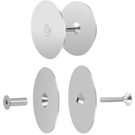 Lot de 2 cache-trous de poignée de porte en acier inoxydable, 6,7 cm (2-5/8 po), argent