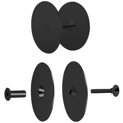 Lot de 2 cache-trous de poignée de porte en acier inoxydable, 6,7 cm (2-5/8 po), noir