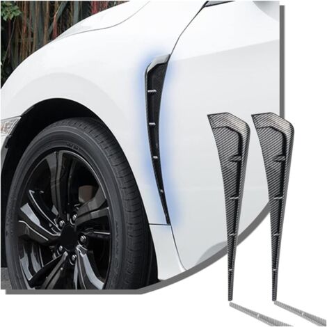 Lot de 2 caches de protection pour grille d'entrée d'air de voiture, prise d'air décorative pour le capot, couvercle de grille d'aération, accessoires (fibre de carbone)