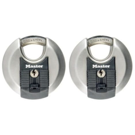 Lot de 2 Cadenas a disque - MASTER LOCK - M40EURT - Acier inoxydable - 70 mm