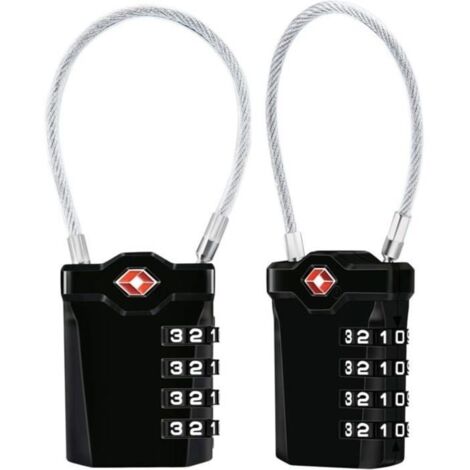 Lot de 2 Cadenas Code 4 Chiffres Cadenas Valise Combinaison avec 14cm Cble Serrures Bagages pour Valise Sacoche PZCC