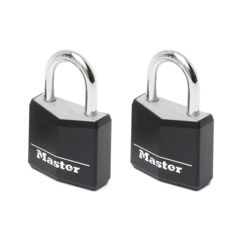 Master Lock - masterlock Lot de 2 cadenas aluminium 30mm couverture vinyle