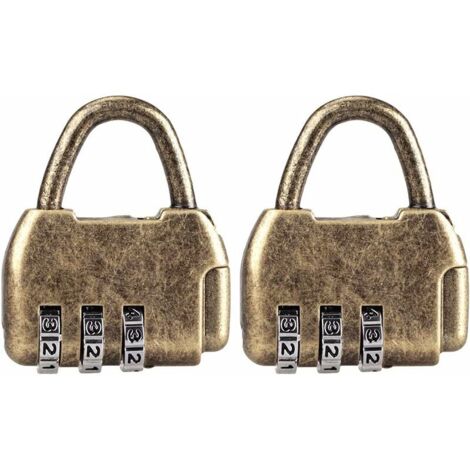 Lot de 2 cadenas en métal vintage pour boîte de rangement, boîte à bijoux, bagages, livres - Bronze