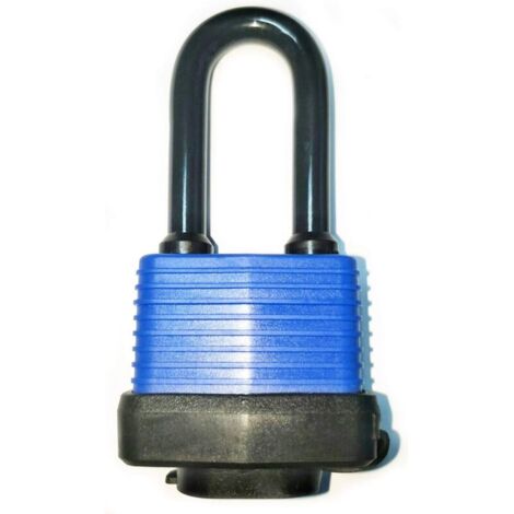 Lot de 2 cadenas étanches à anse longue avec clés identiques Bleu 40 mm