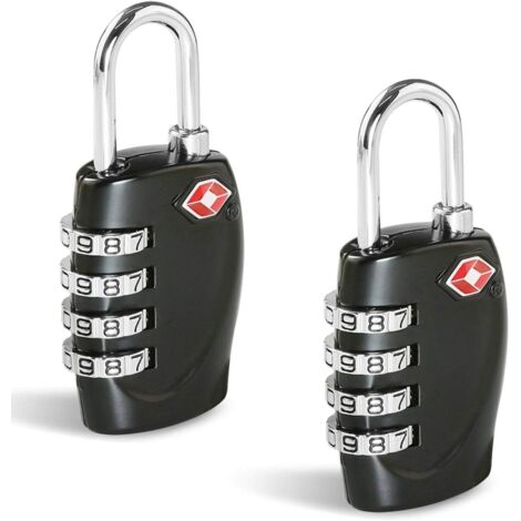 (Lot de 2) Cadenas pour valise - 1, 2, 3, 4, 5, 6 - Sécurité à 4 molettes