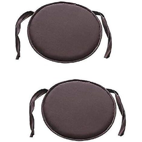 lot De 2 (caf)coussins Rembourrs Pour Chaise De Jardin Avec Attaches 38 X 38 Cm