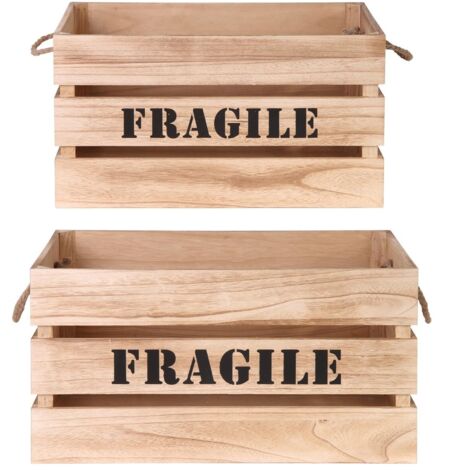 Lot De 2 Cagettes Gigognes Naturel Home Deco Factory