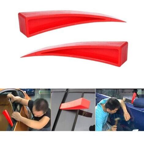 Lot de 2 cales incurvées pour fenêtre - Sans peinture - Outil de réparation de carrosserie de voiture - Pour une utilisation quotidienne