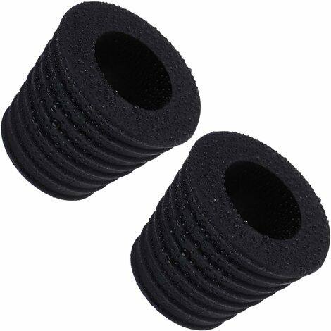 Lot de 2 cales pour parasols de 3,8 cm, cônes pour table de terrasse avec trou d'ouverture de 50 à 69 mm (2, noir)