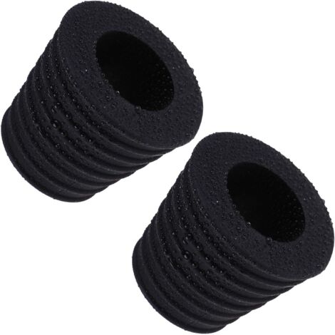 Lot de 2 cales pour parasols de 3,8 cm, cônes pour table de terrasse avec trou d'ouverture de 50 à 69 mm (2, noir)