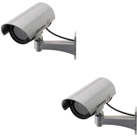 Lot de 2 caméras surveillance factices LED intérieur/extérieur - Otio