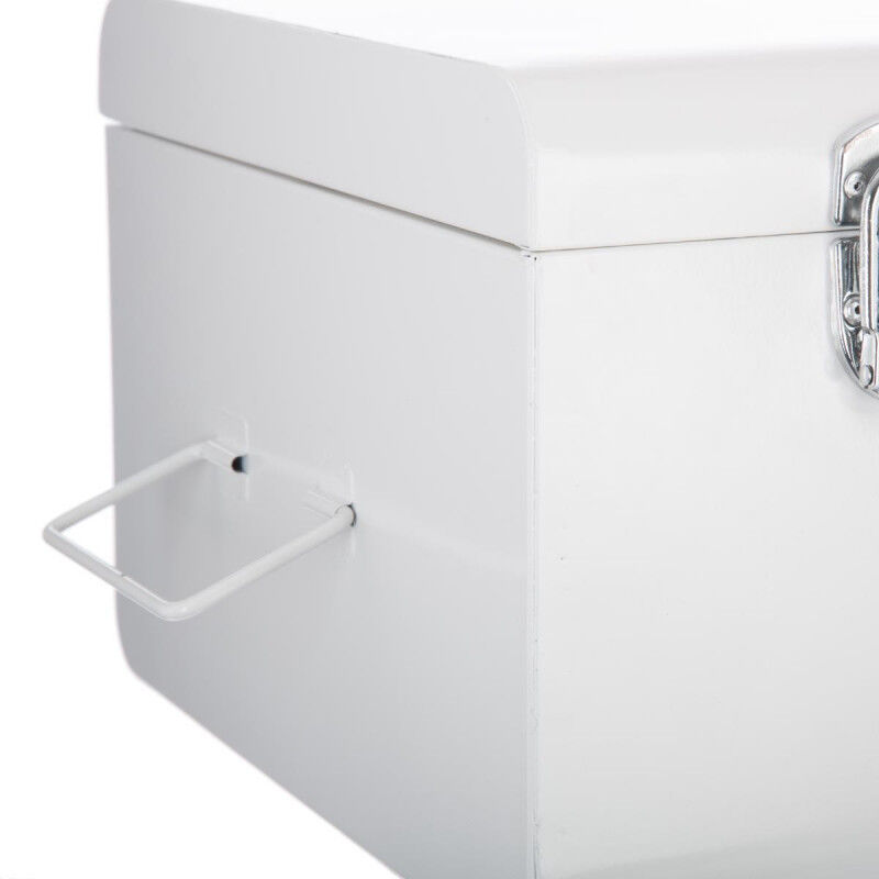 Atmosphera - Lot de 2 cantines métal Couleur: Blanc - Blanc