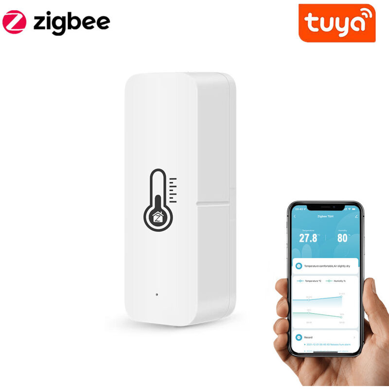 Lot de 2 capteurs de température et d'humidité sans fil intérieur et extérieur avec notifications d'application à distance et compatible avec