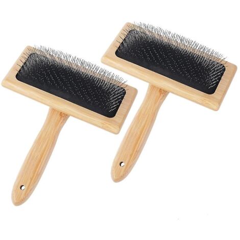Lot de 2 cardes à laine, cardes manuelles de 15,5 cm x 12,2 cm pour la laine, outil de mélange pour feutrine et laine artisanale, brosse pour animaux de compagnie.