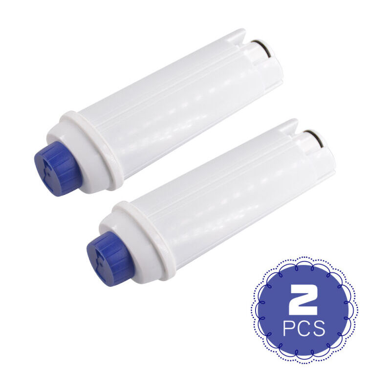 Lot de 2 cartouches de filtre à eau de rechange compatibles avec l'adoucisseur à charbon actif pour cafetière automatique Delonghi DLS C002