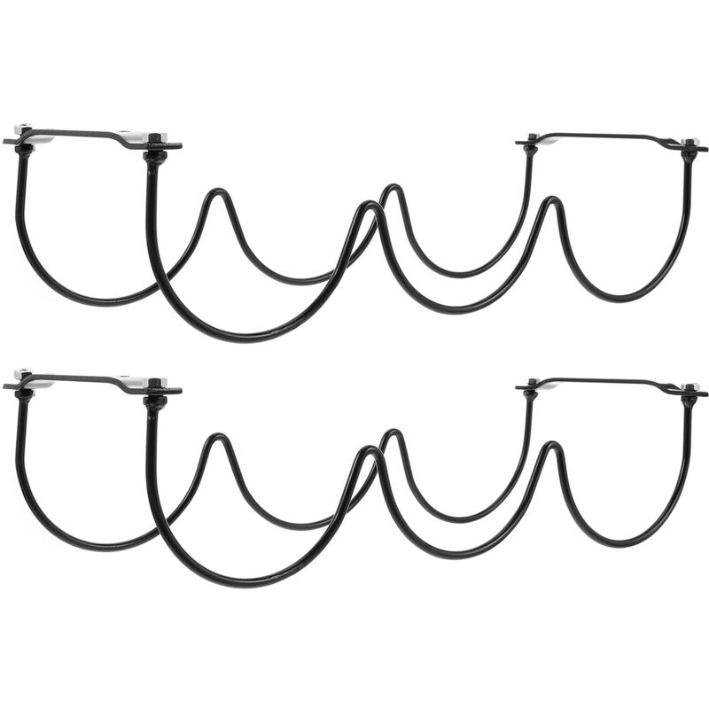 Feiyue - Lot de 2 casiers à vin en fer forgé pour bouteilles de vin (noir)