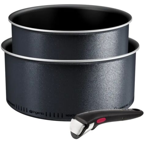 Lot de 2 casseroles aluminium 18/20cm + 1 poignée noir - Tefal - L7239003