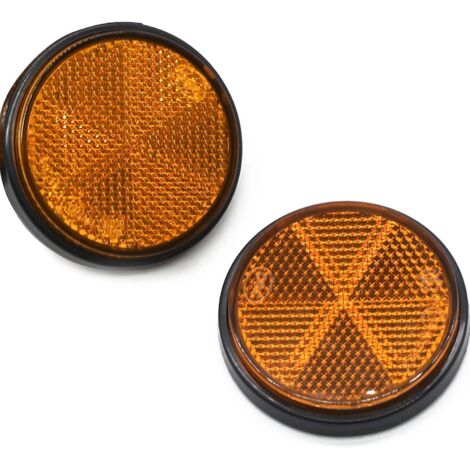 lot De 2 Catadioptre Rond Homologu E9, Rflecteurs  Arrire Ronds  Visser Rflchissants De Scurit,rflecteurs Pour Poteaux De Barrire/caravane/rv/trac