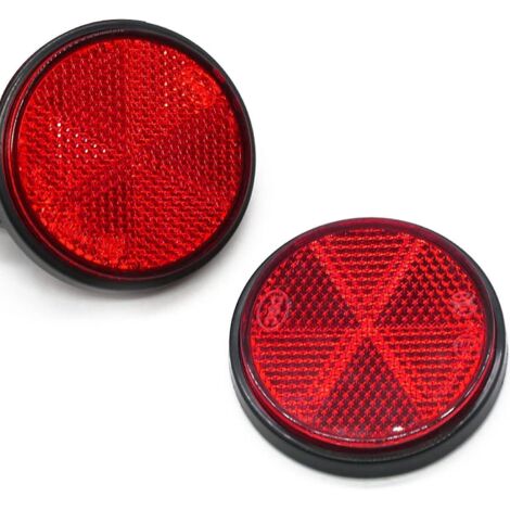 lot De 2 Catadioptre Rond Homologu E9, Rflecteurs Arrire Ronds  Visser Rflchissants De Scurit,rflecteurs Pour Poteaux De Barrire/caravane/rv/tract