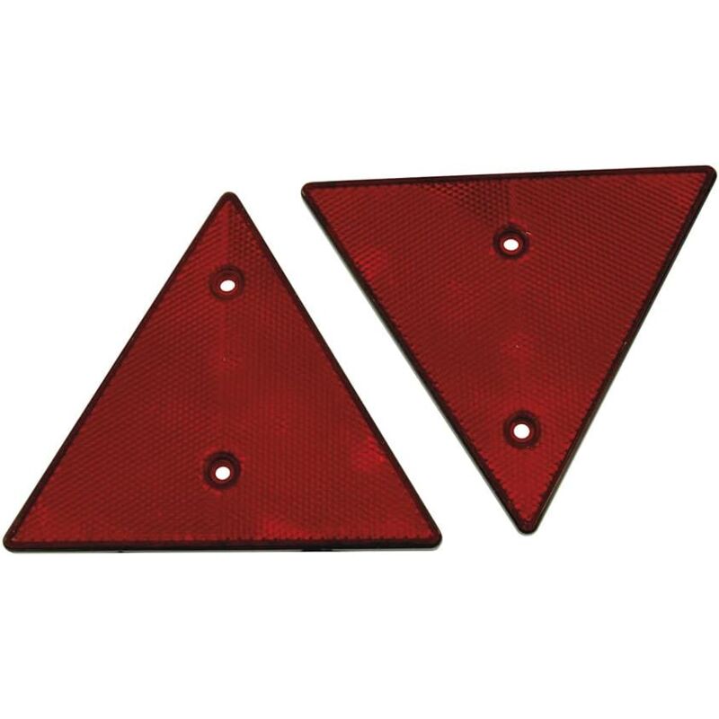 Lot de 5 catadioptres Triangulaire à Fixer/Réflecteur Triangulaire, cataphote - Coloris : Rouge - Dimensions : 155x135mm - Forme : Triangulaire