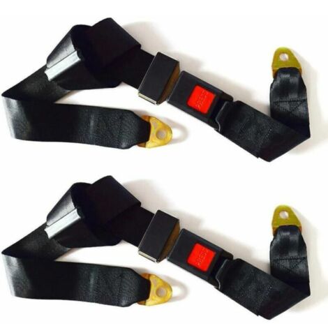 Lot de 2 ceintures de sécurité universelles réglables Harnais de sécurité réglable à 2 points Ceinture de sécurité simple double -