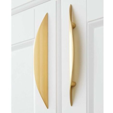 Lot de 2 Centres de Trous 3,8 '' (96 mm) Poignée de Tiroir de Cuisine Poignée de Porte Poignée en Alliage de Zinc Matériel Doré Moderne pour Armoire Salle de Bain Commode