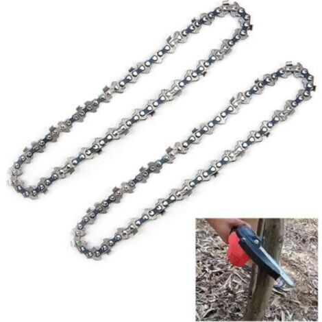 Lot de 2 chaînes de remplacement pour tronçonneuse 6 pouces 36 maillons d'entraînement Acier au manganèse 65 Faible jeu et vibrations